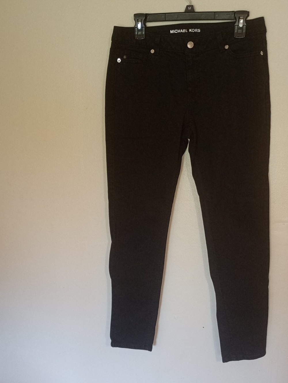 Michael Kors Women's Deep Black Skinny Jeans - Slim Fit Stretch Denim Casual